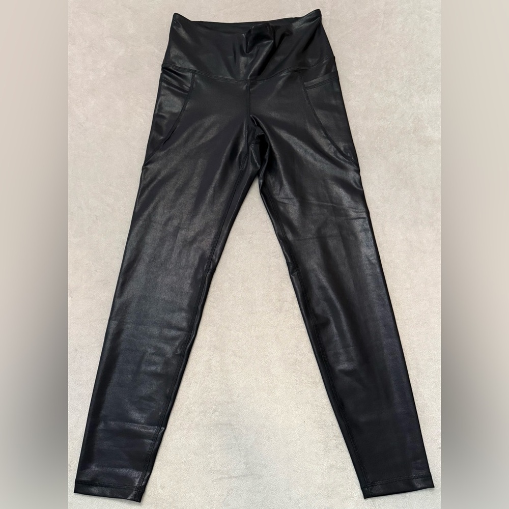 Old Navy Active Powersoft High Rise Leggings Sz M Black Go Dry Athletic Yoga Gym